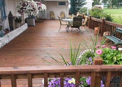 Deck after power washing.