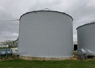 Exterior of silo after painting.